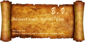 Beinstingl Valéria névjegykártya